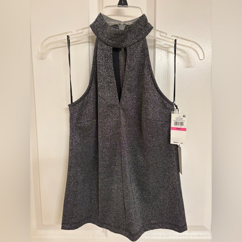 1. State Black/Silver Halter top